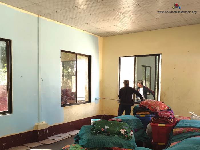 painting the walls of sasana orphange's dormitories - children do matter