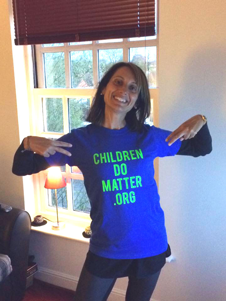 rossella wearing the children do matter t-shirt