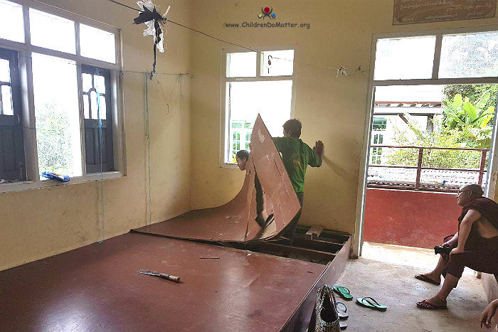 wooden base replacement dormitory sasana orphanage myanmar - children do matter